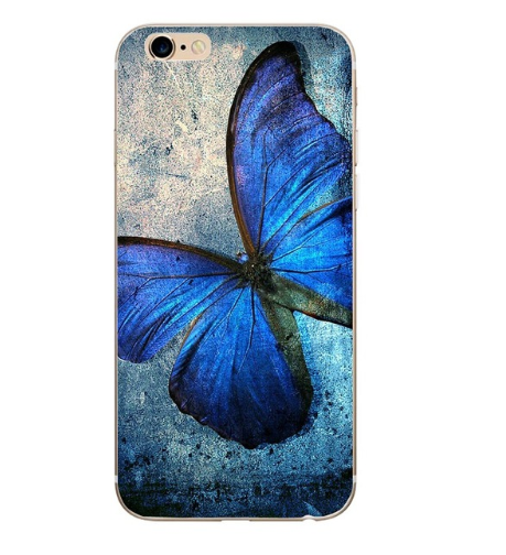 blauwe vlinder telefoonhoes 